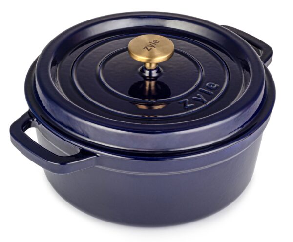Apvalus emaliuotas ketaus puodas ZY01BLKI, 5l