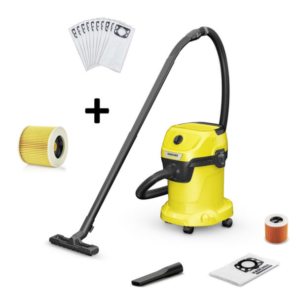 Dulkių siurblys Karcher WD 3 + MicroFleece maišeliai 10vnt + Hepa filtras