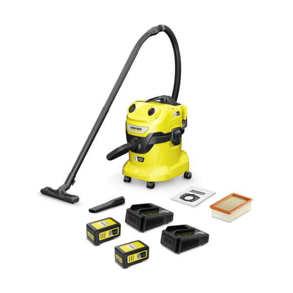 Akumuliatorinis drėgno sauso valymo siurblys WD 4-18 Dual Battery Set