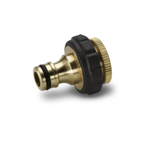 Žalvario čiaupo jungtis su 3/4" sriegiu ir 1/2" sriegio reduktoriumi