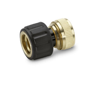 Žalvario čiaupo jungtis su "Aqua Stop" mechanizmu 1/2" ir 5/8" žarnoms